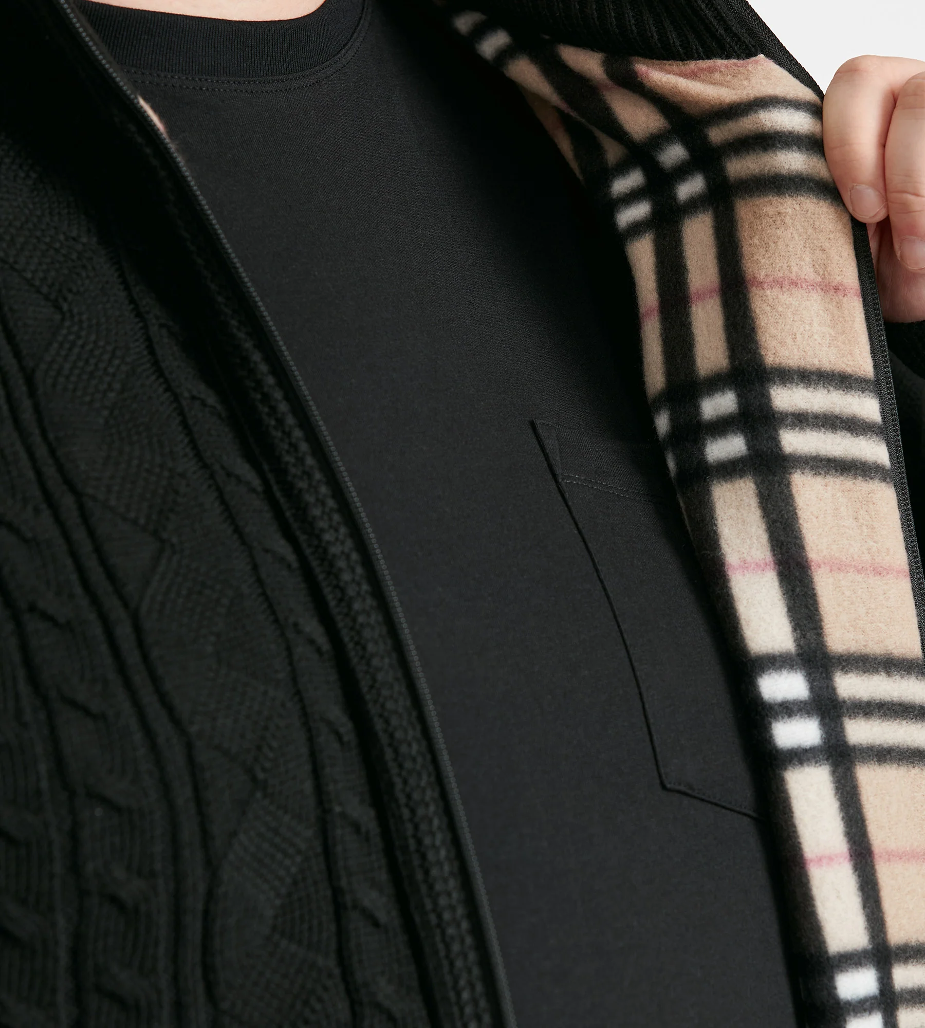 Fleece Lined Zip Cardigan - Image 3