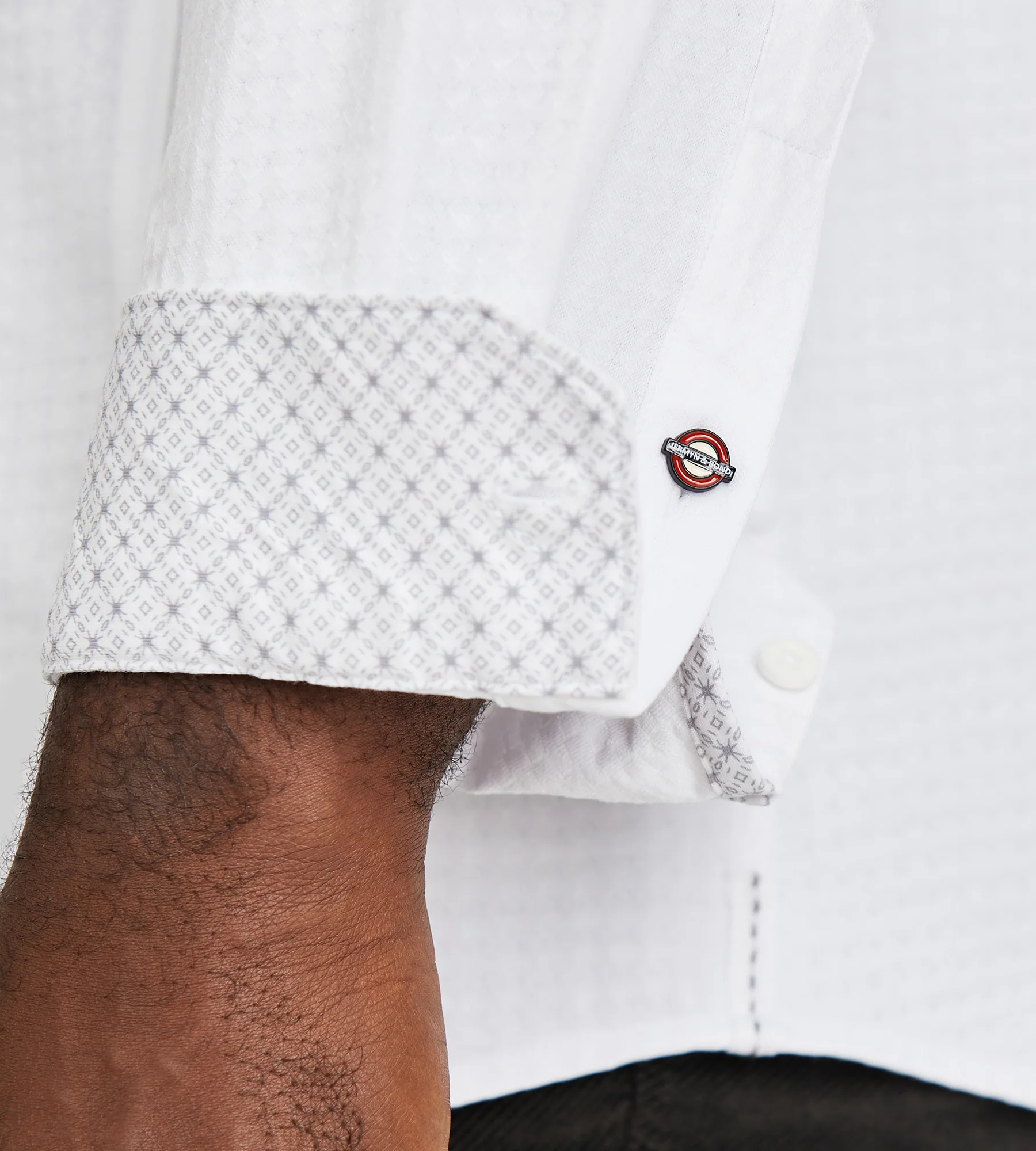 Tonal Knit Jacquard Diamond Shirt - Image 6
